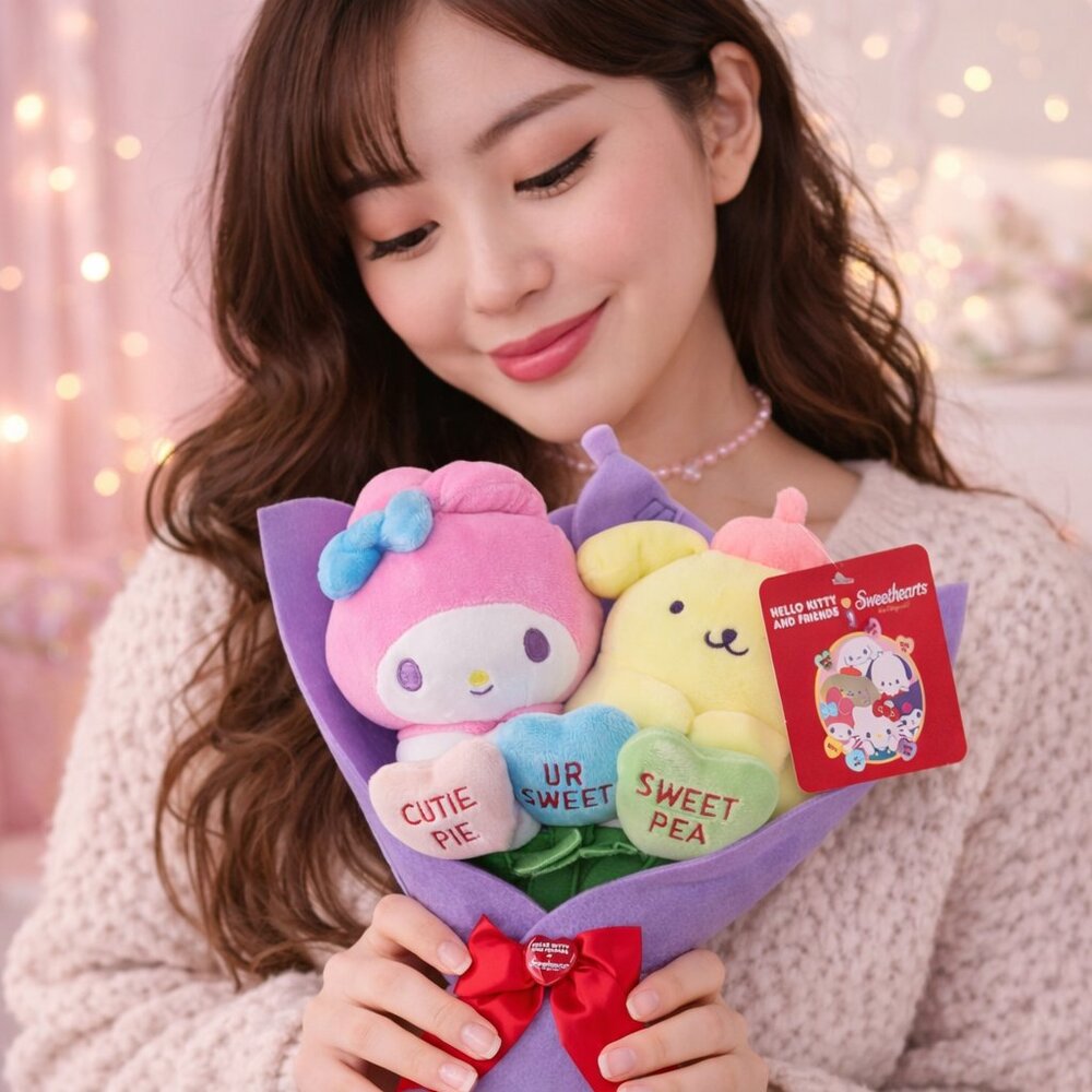 Sanrio Sweethearts Plush Bouquet – My Melody® & Pompompurin (NWT)